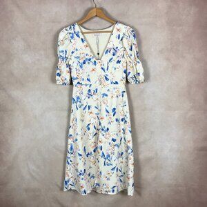 BCB Floral Satin Button-Front Midi Dress Size 0